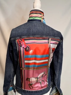 Authentic Designer Scarves on Denim Jacket – J.Coffey and Company