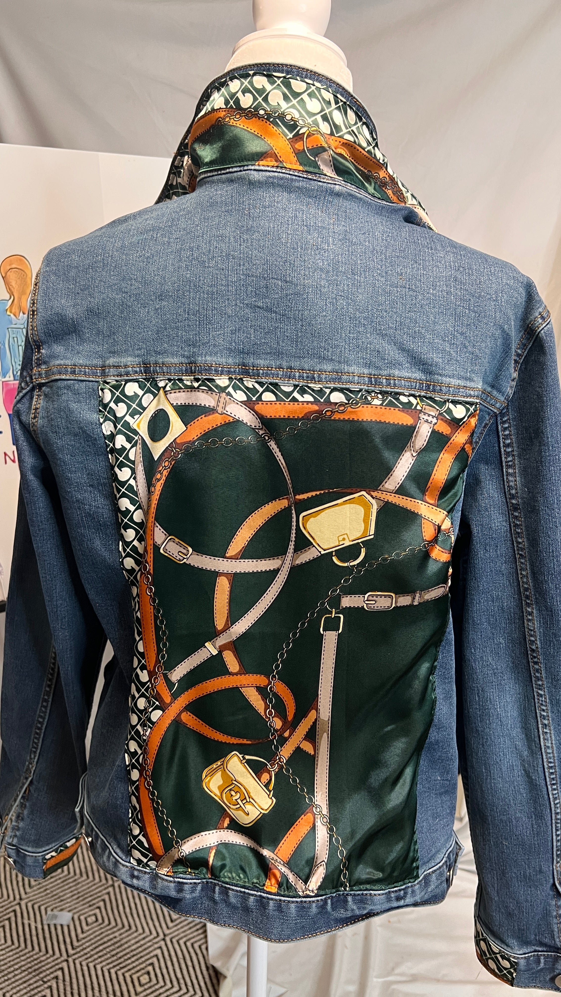 Authentic Designer Scarves on Denim Jacket – J.Coffey and Company