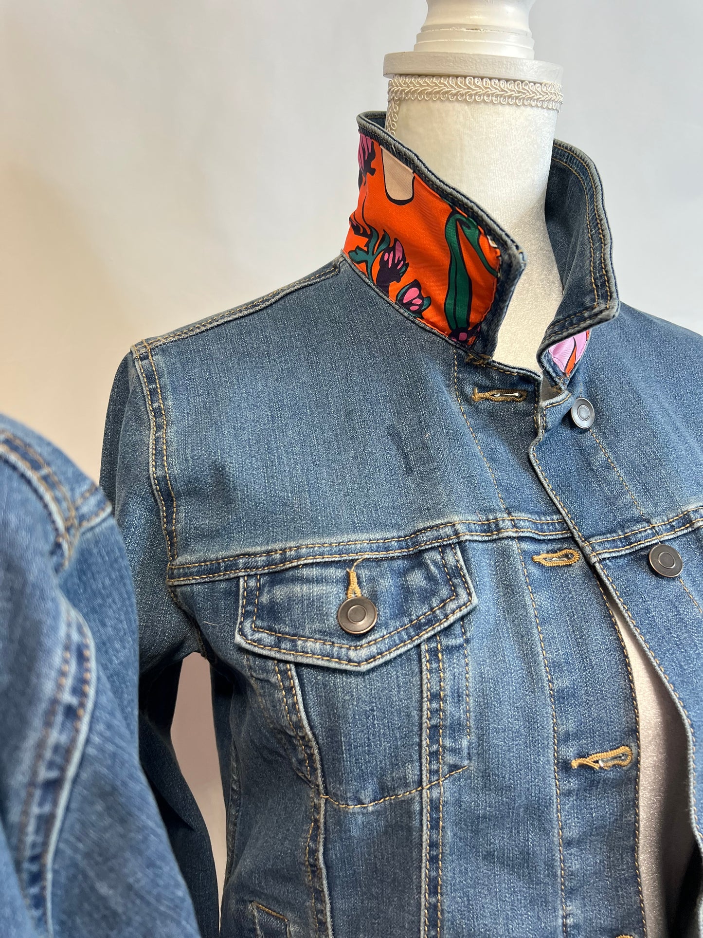 Orange Delight Denim Jacket