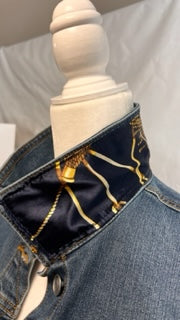 Classic Navy and Gold -Blue Denim Jacket