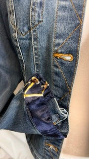 Classic Navy and Gold -Blue Denim Jacket