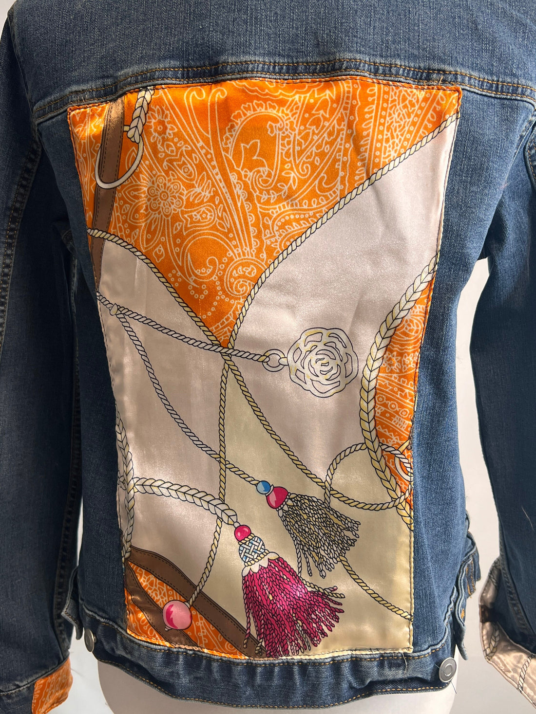 Authentic Designer Scarves on Denim Jacket – J.Coffey and Company